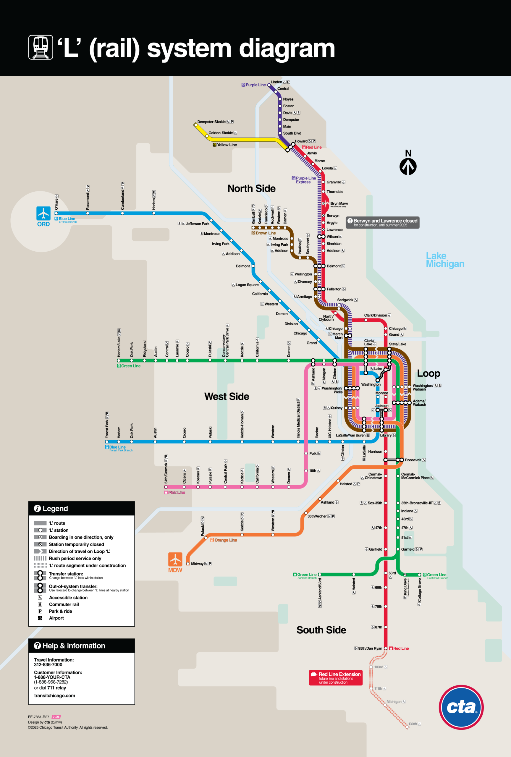CTA 'L' System Map